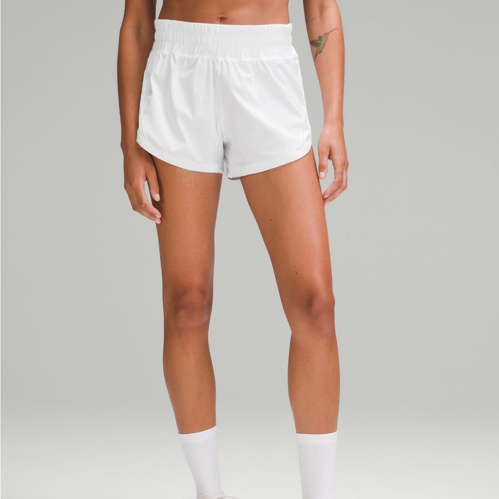 LULULEMON TRACKER 3” SHORTS | white